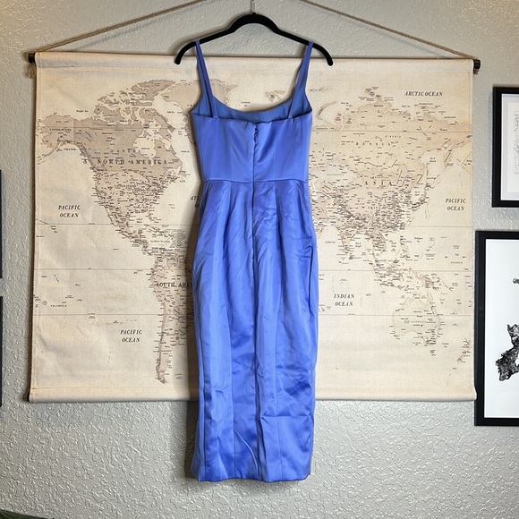 HOUSE OF CB 'Casimira' Cornflower Blue Satin Corset Midi Dress NWOT - Picture 10 of 12